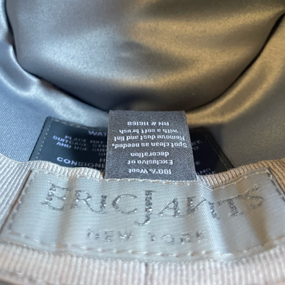 ERIC JAVITS Wool Classic Fedora Hat in Grey Mix Neutral Leather Band One Size - Picture 13 of 16